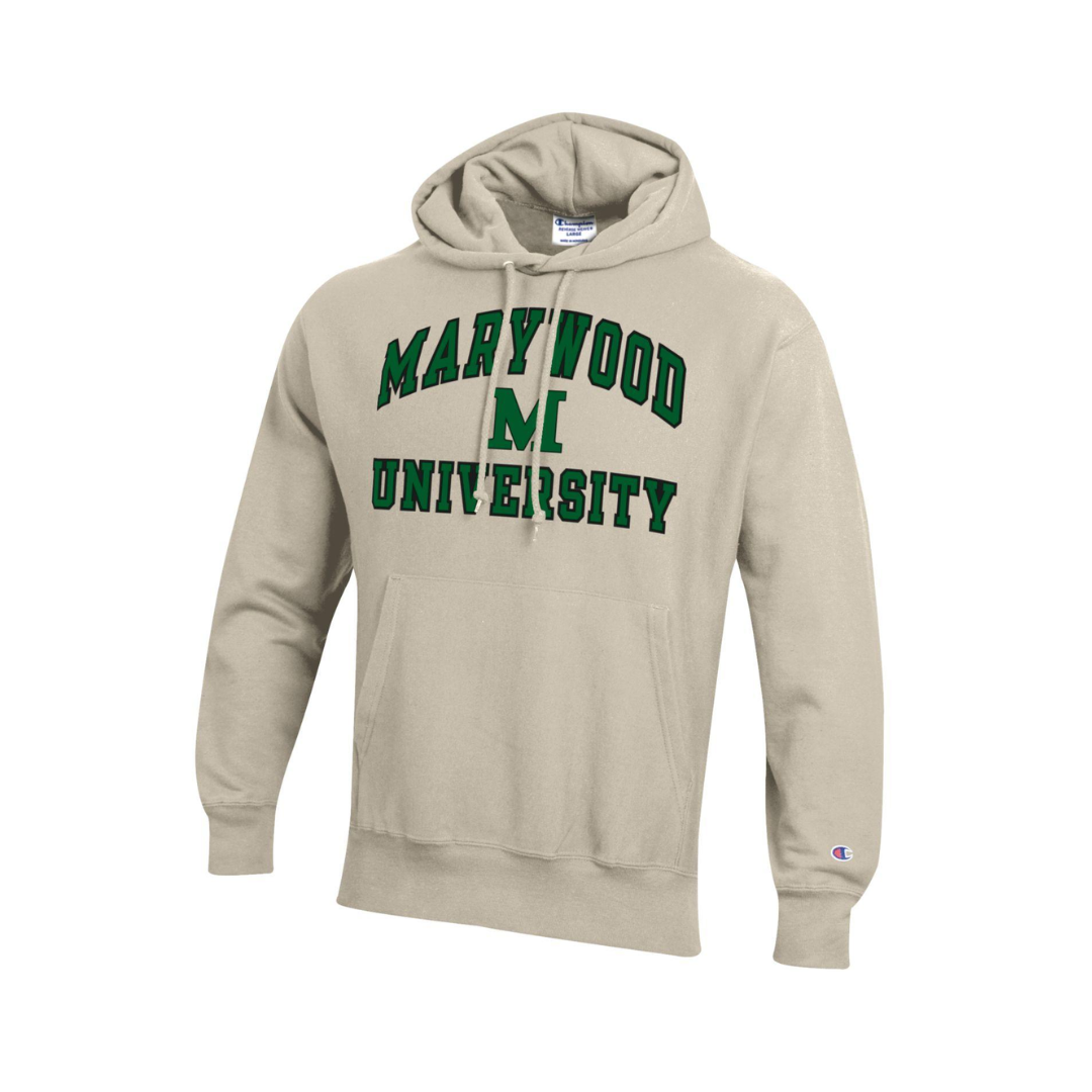 Marywood Champion Reverse Weave Hoodie Arched Over Logo