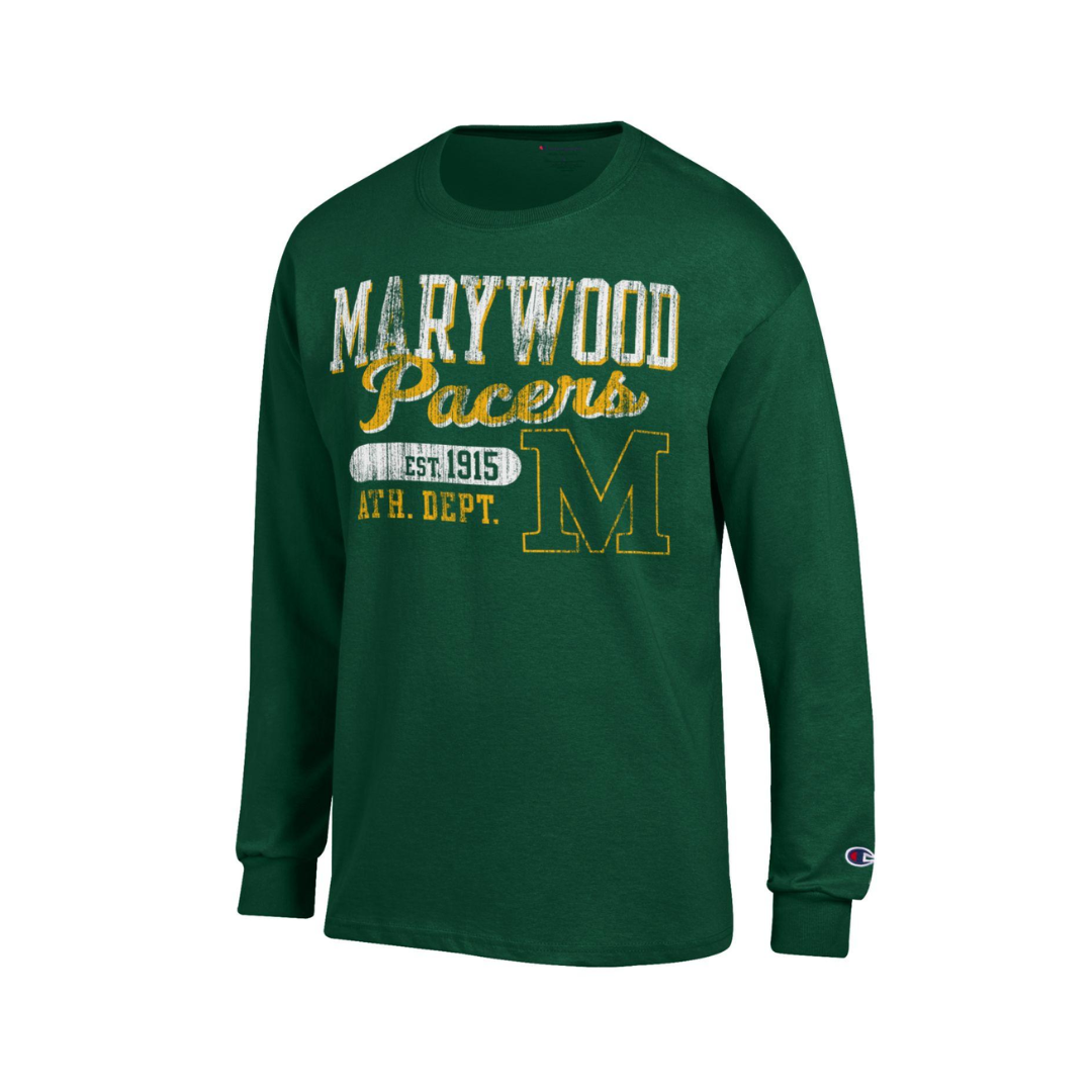 Marywood Champion L/S Dark Green Tee Est. 1915 Marywood University